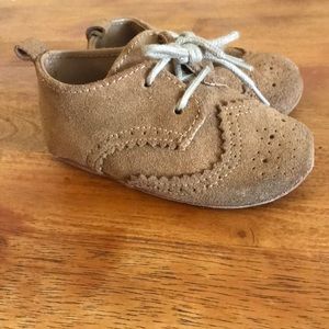 Suede lace-up wing-tip/brogue shoes